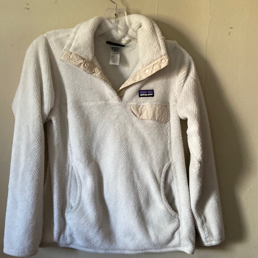 Patagonia Off White Re-Tool Snap-T Fleece Pullover Size S Women